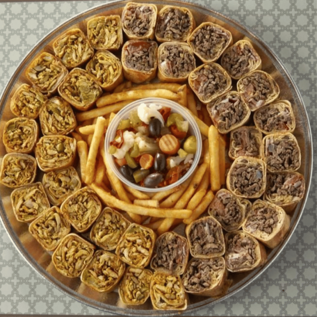 Arabic style chicken shawarma platter